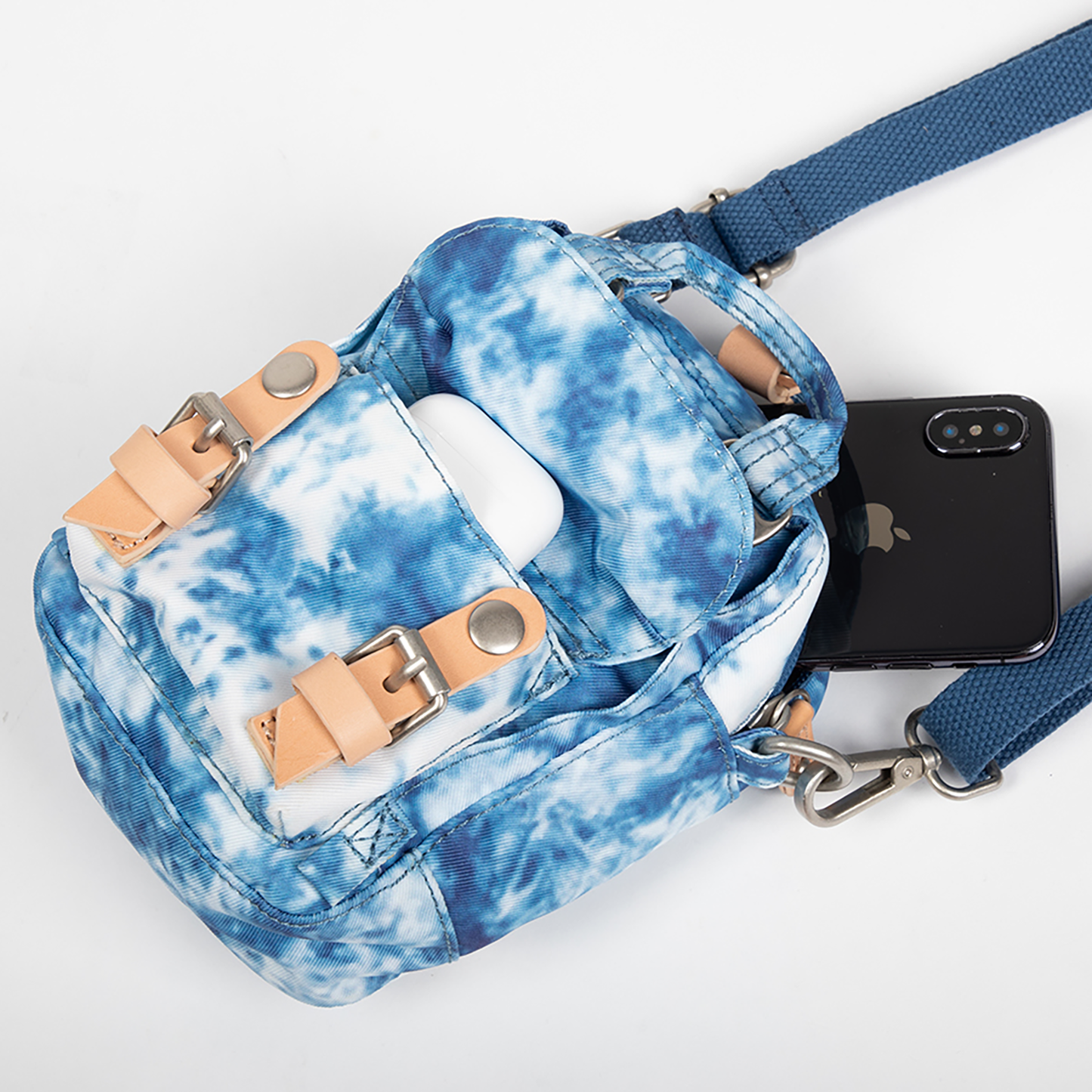 Macaroon Tiny Tie-dye Series Steel Blue Crossbody Bag